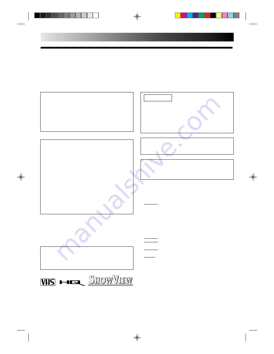 JVC HR-J238E Instructions Manual Download Page 2