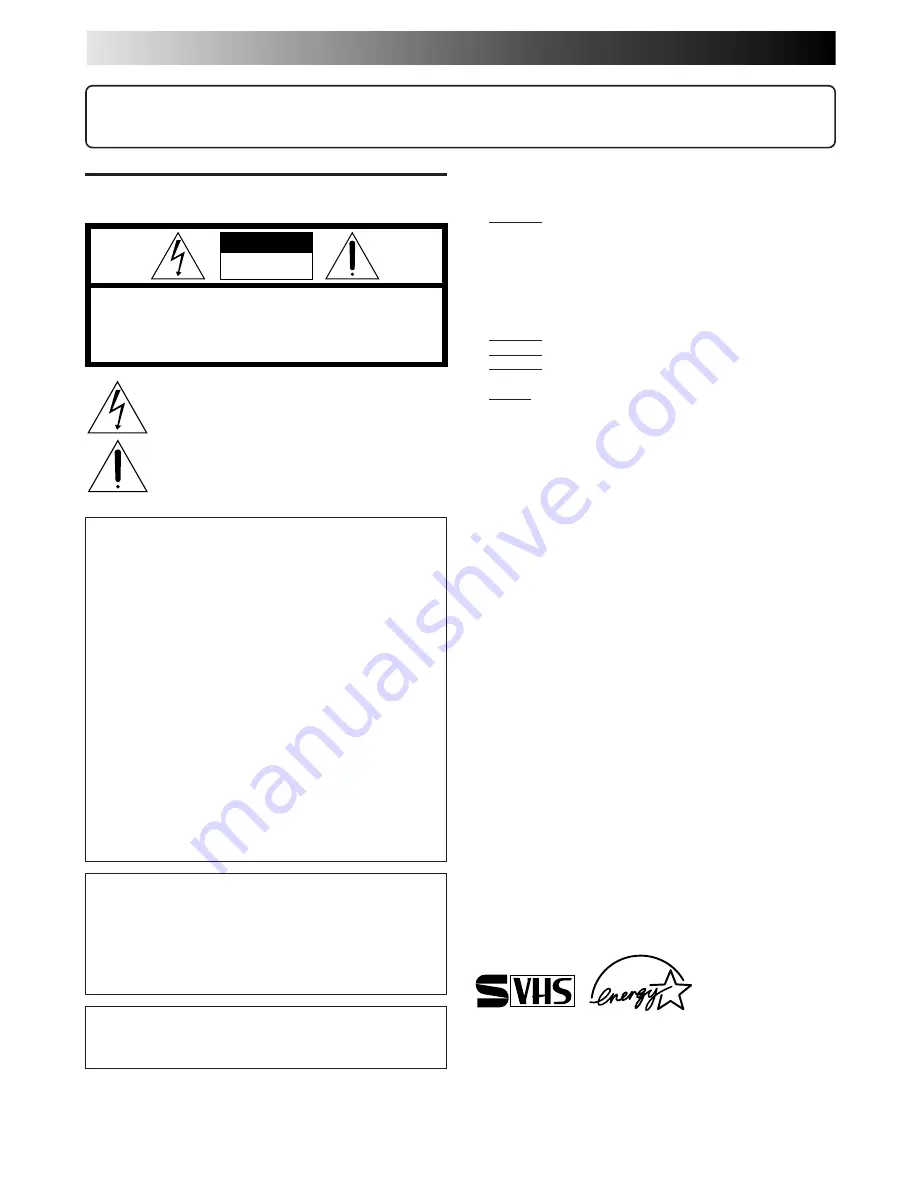 JVC HR-S3500U Instructions Manual Download Page 2