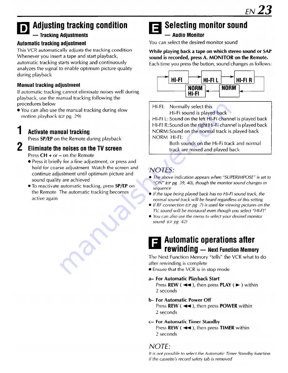 JVC HR-S391OU Instructions Manual Download Page 23