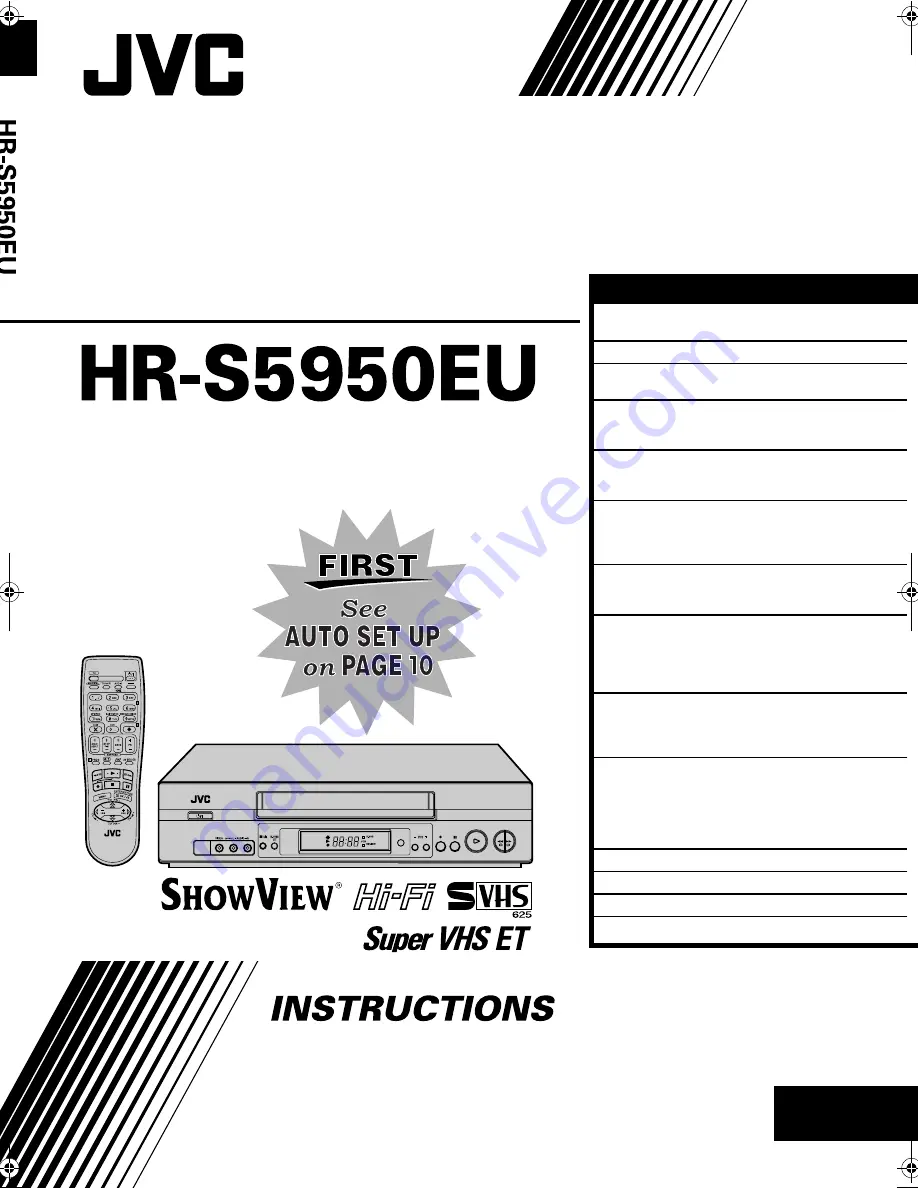 JVC HR-S5950EU Instructions Manual Download Page 1