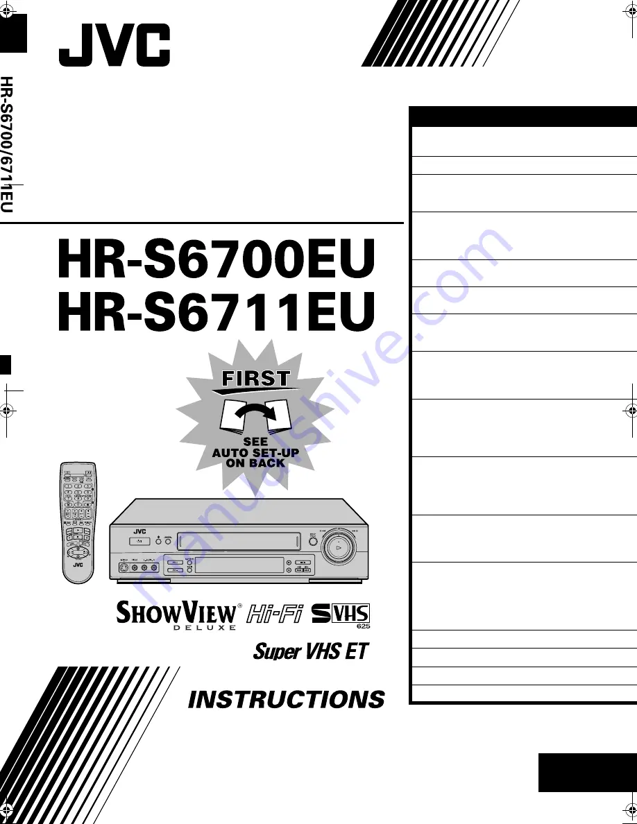 JVC HR-S6700EU Instructions Manual Download Page 1