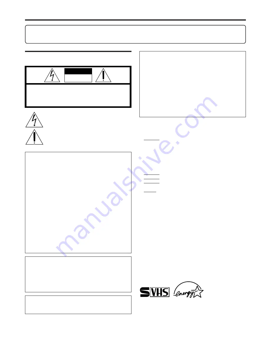 JVC HR-S7800U Instructions Manual Download Page 2