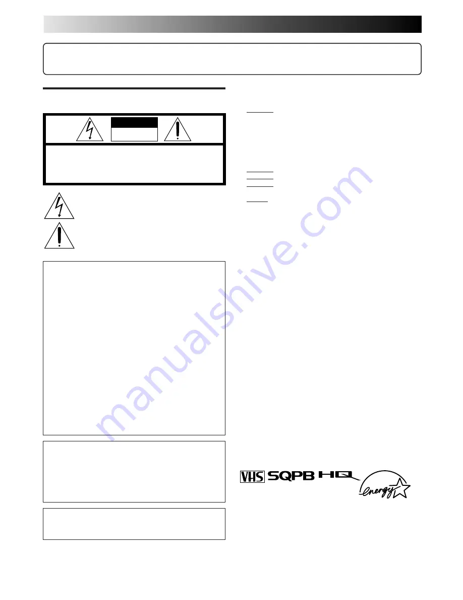 JVC HR-VP770U Instructions Manual Download Page 2