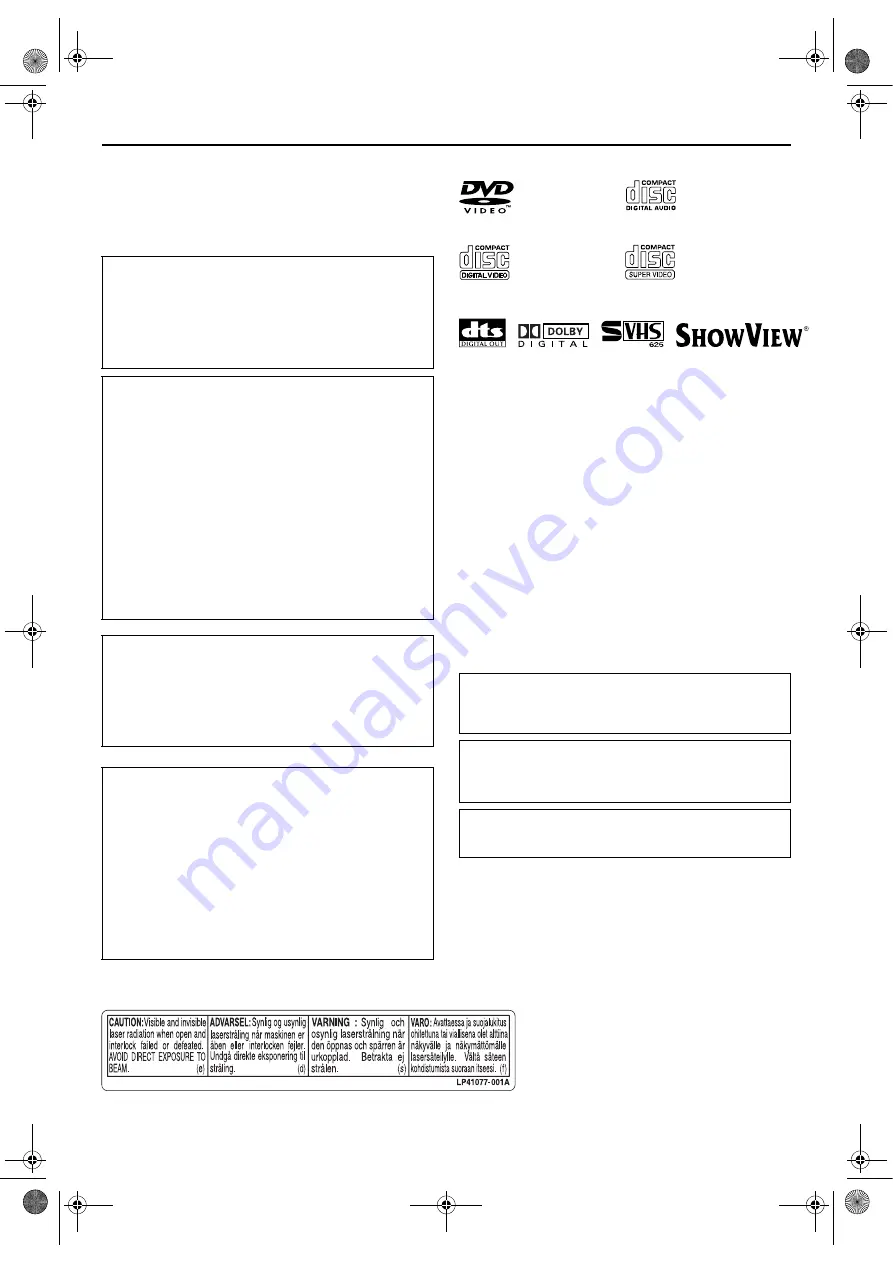 JVC HR-XVS30E Instructions Manual Download Page 2