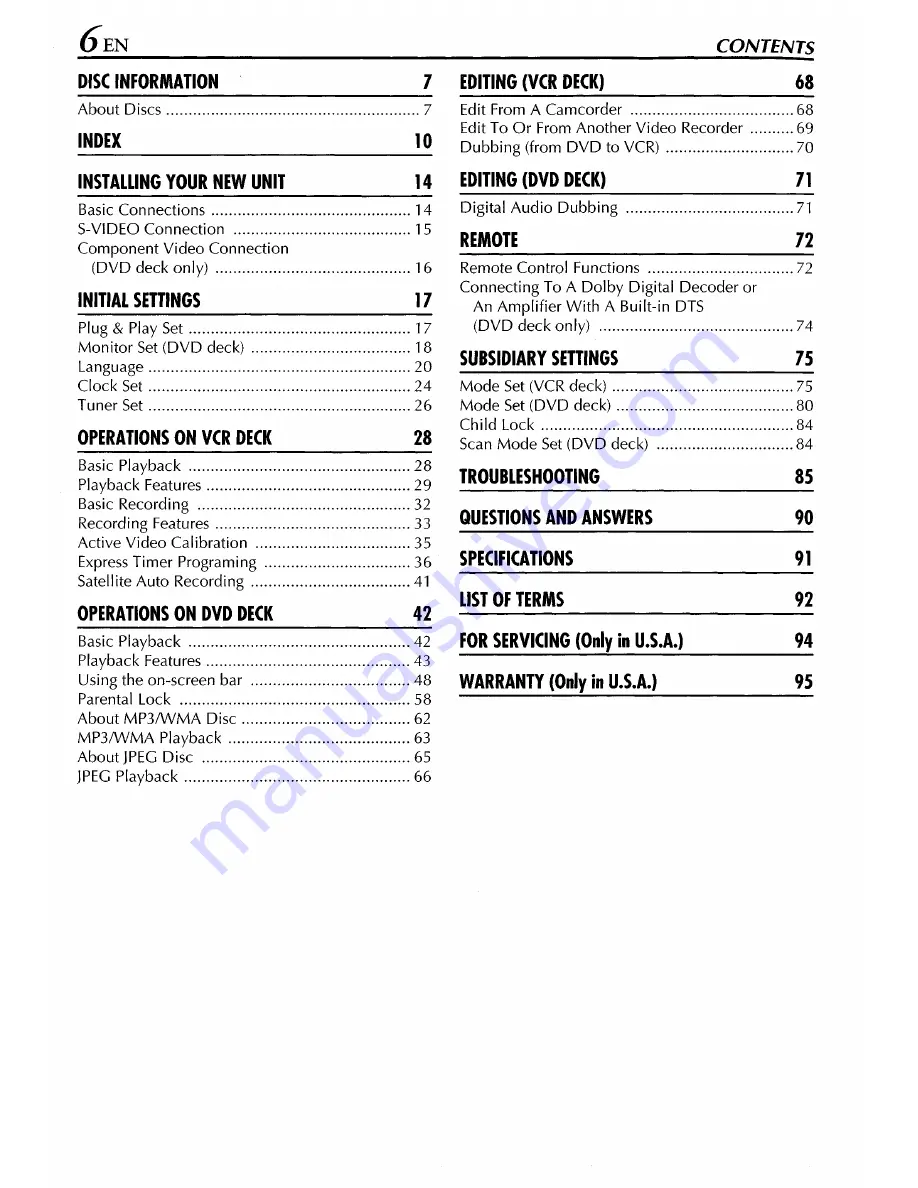 JVC HR-XVS44 Instructions Manual Download Page 6