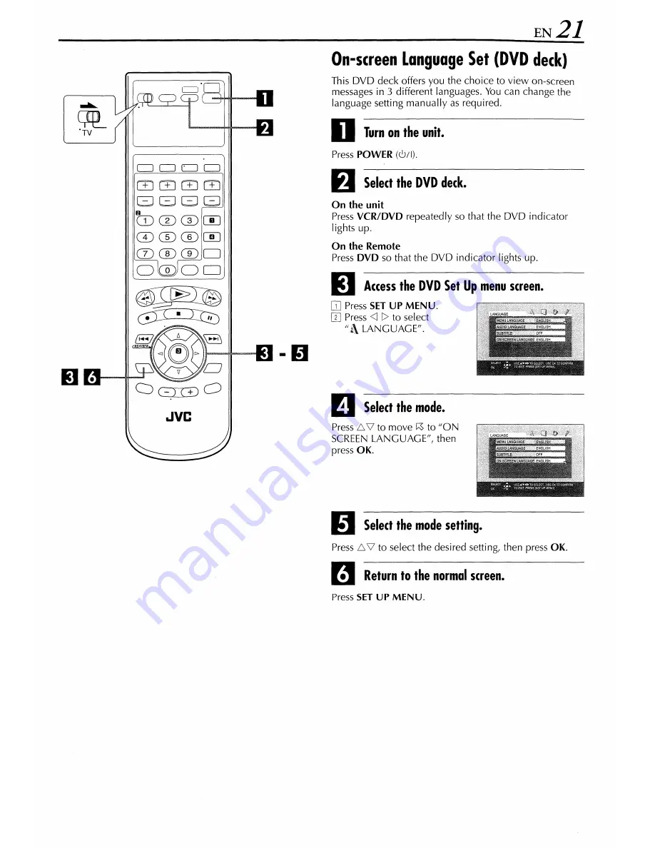 JVC HR-XVS44 Instructions Manual Download Page 21