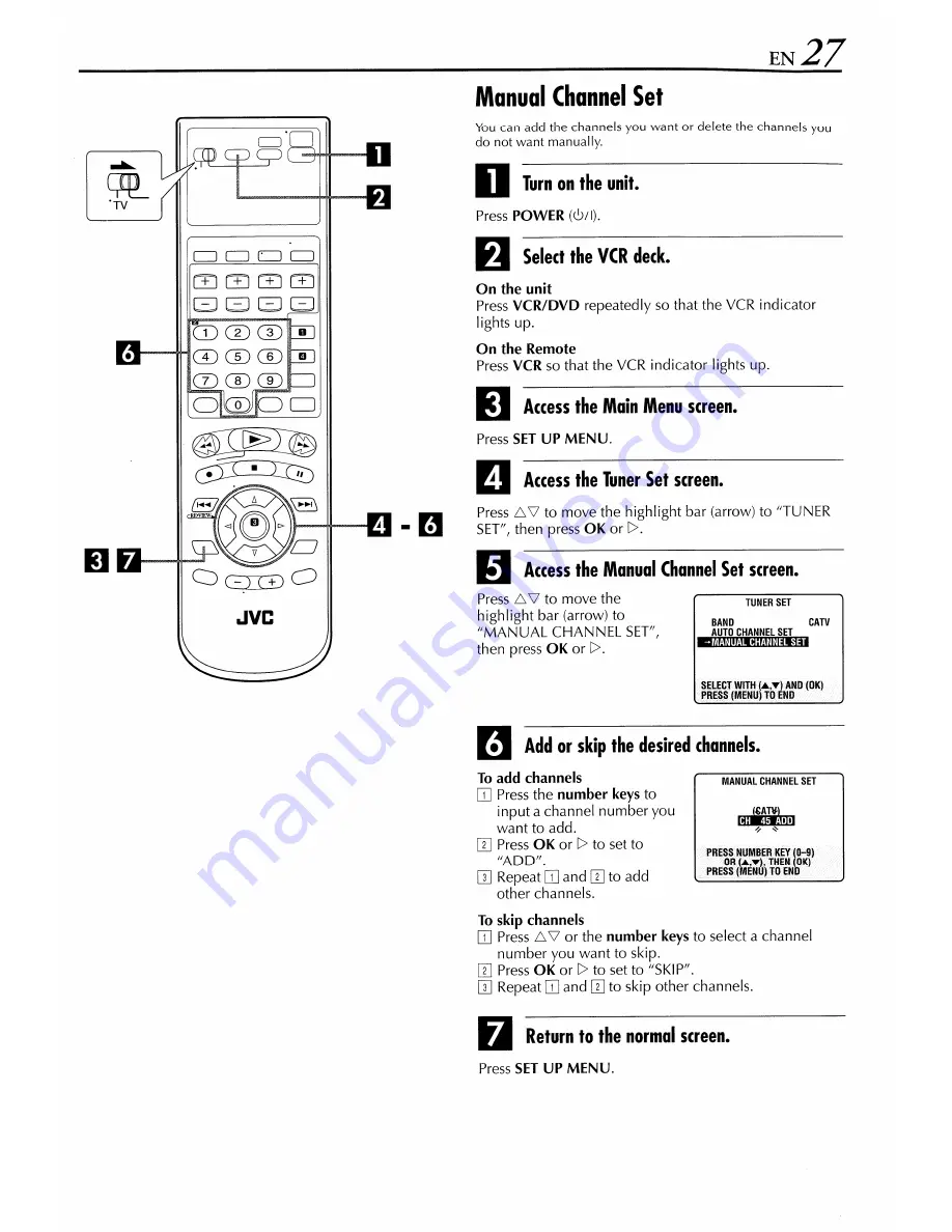 JVC HR-XVS44 Instructions Manual Download Page 27