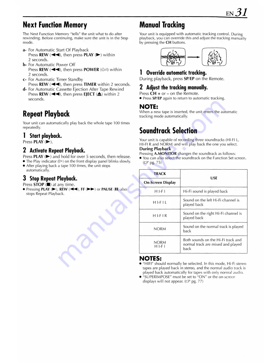 JVC HR-XVS44 Instructions Manual Download Page 31