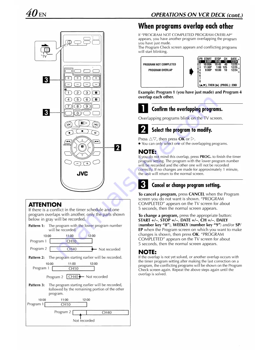 JVC HR-XVS44 Instructions Manual Download Page 40