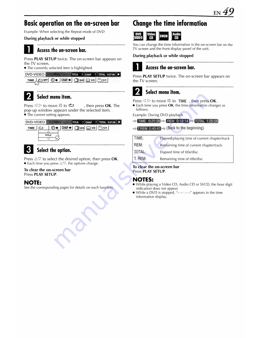 JVC HR-XVS44 Instructions Manual Download Page 49