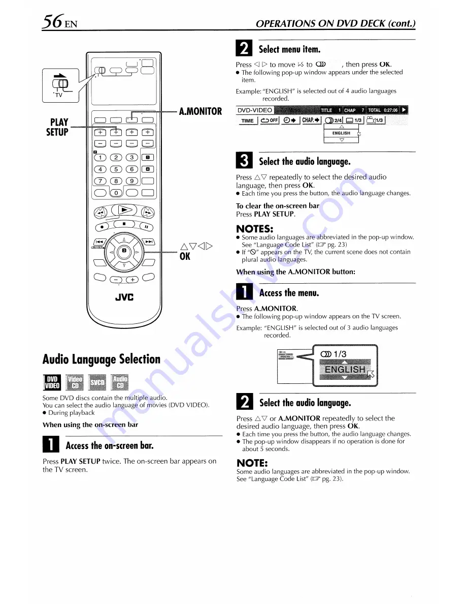 JVC HR-XVS44 Instructions Manual Download Page 56