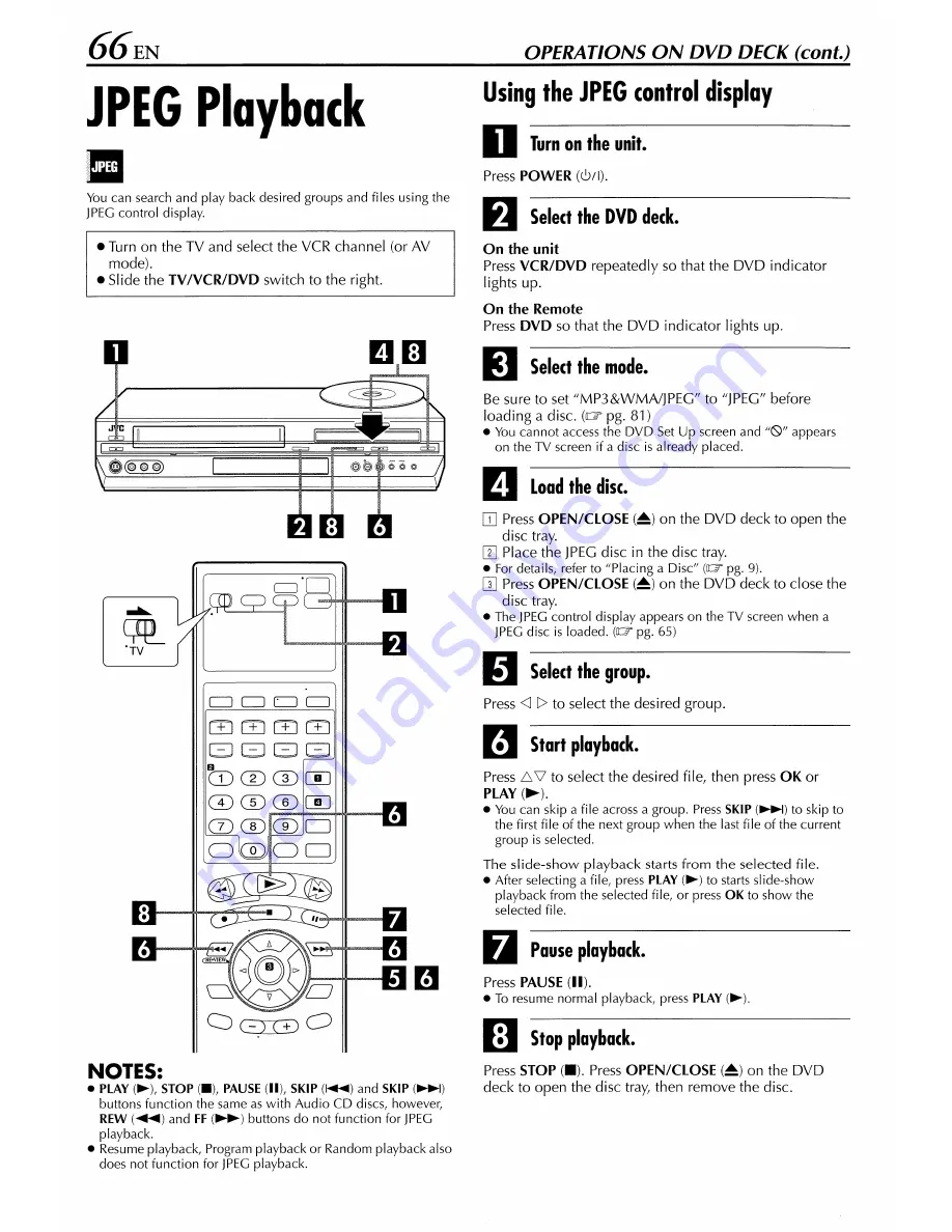 JVC HR-XVS44 Instructions Manual Download Page 66