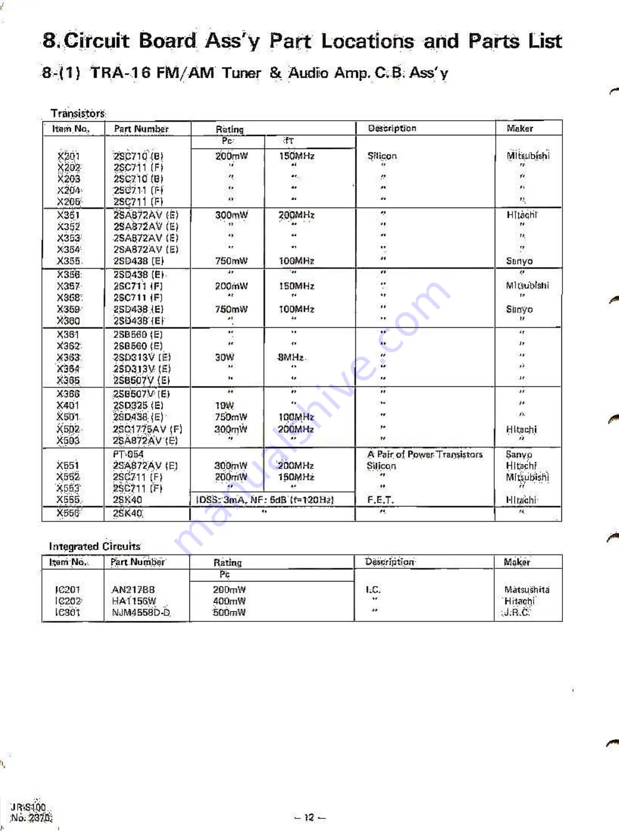 JVC JR-S100 Service Manual Download Page 12