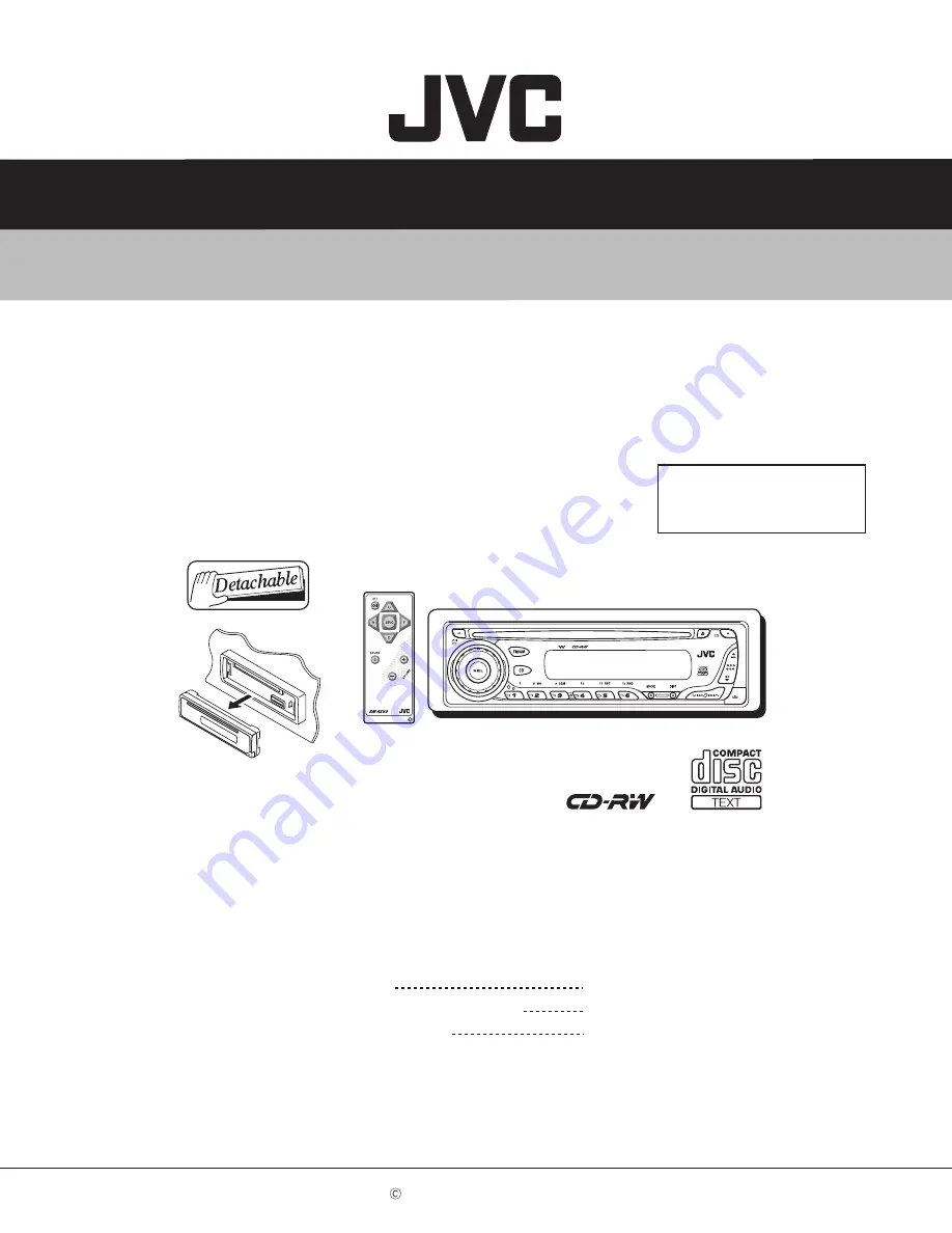 JVC KD-G209 Скачать руководство пользователя страница 1