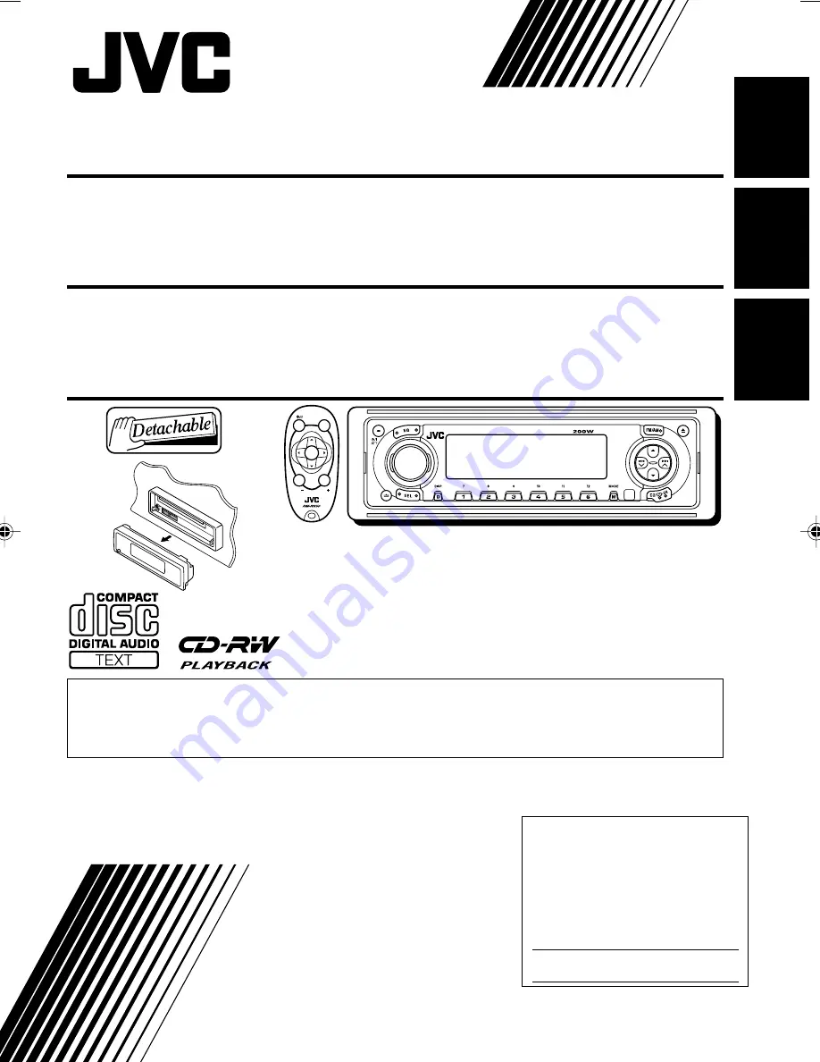 JVC KD-LH1100 Instructions Manual Download Page 1