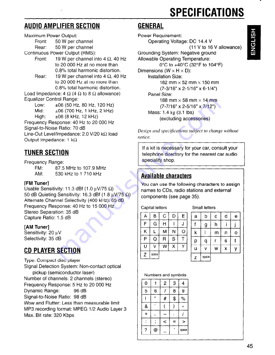 JVC KD-LH2000 Instructions Manual Download Page 45