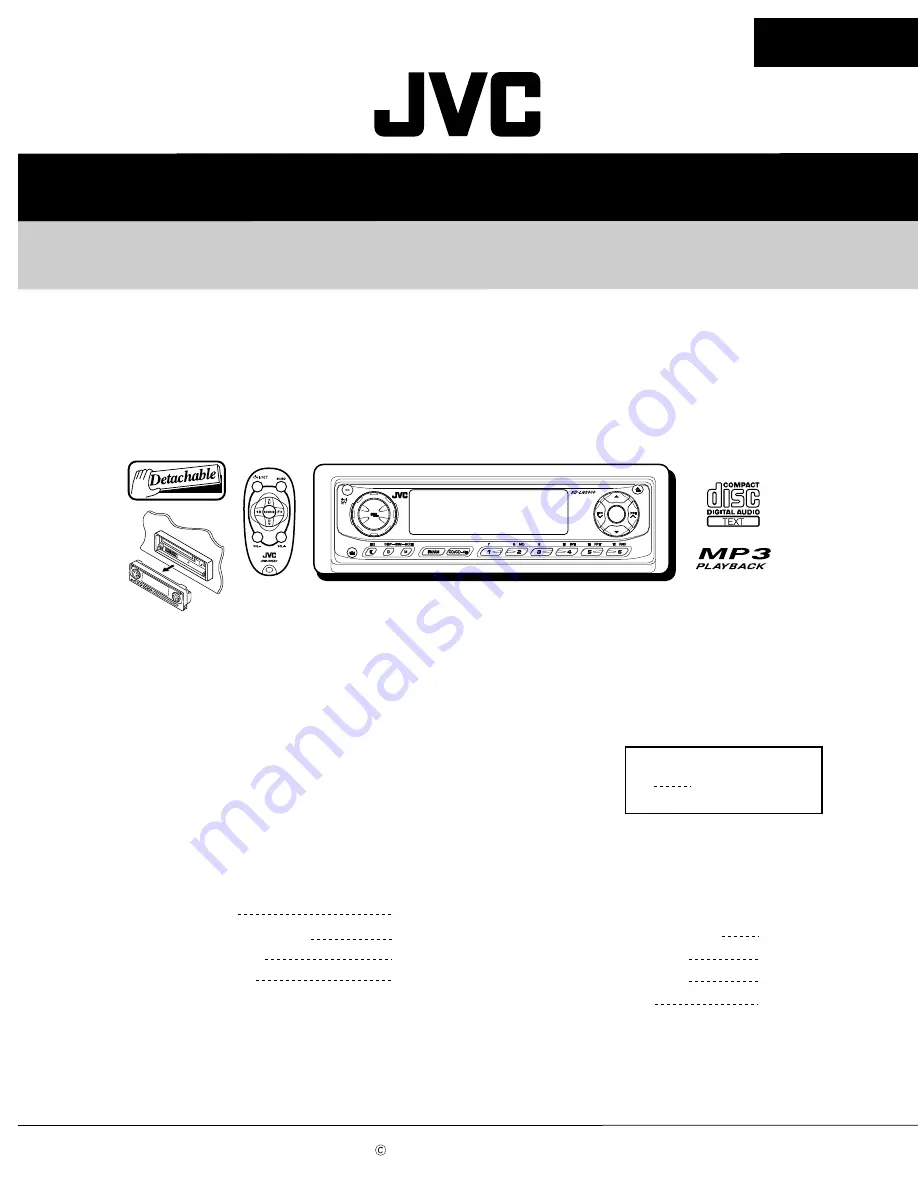 JVC KD-LH2000 Скачать руководство пользователя страница 1