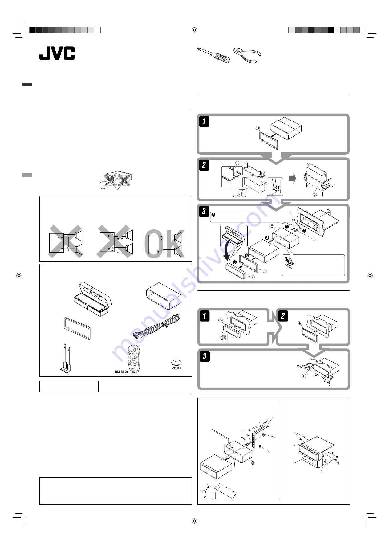 JVC KD-R504 Installation And Connection Manual Download Page 1