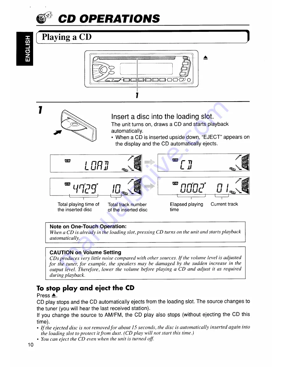 JVC KD-S575 Instructions Manual Download Page 10