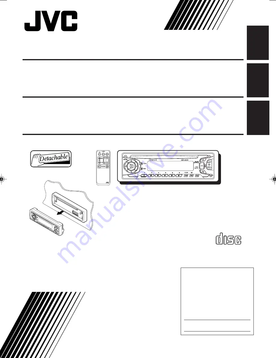 JVC KD-S675 Instructions Manual Download Page 1