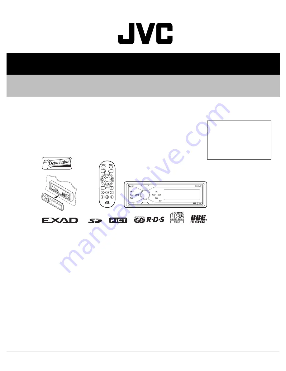 JVC KD-SHX751 Service Manual Download Page 1