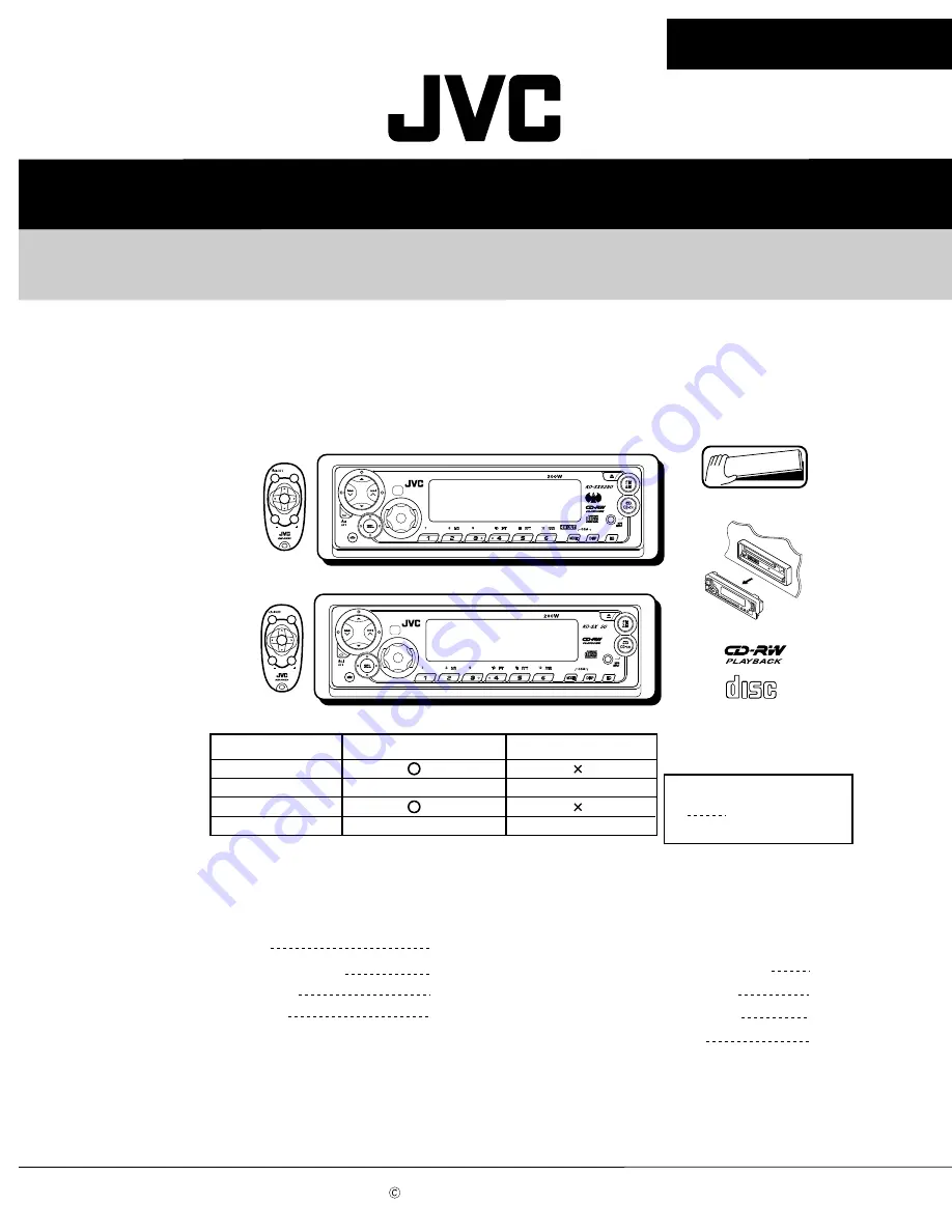 JVC KD-SX780 Скачать руководство пользователя страница 1