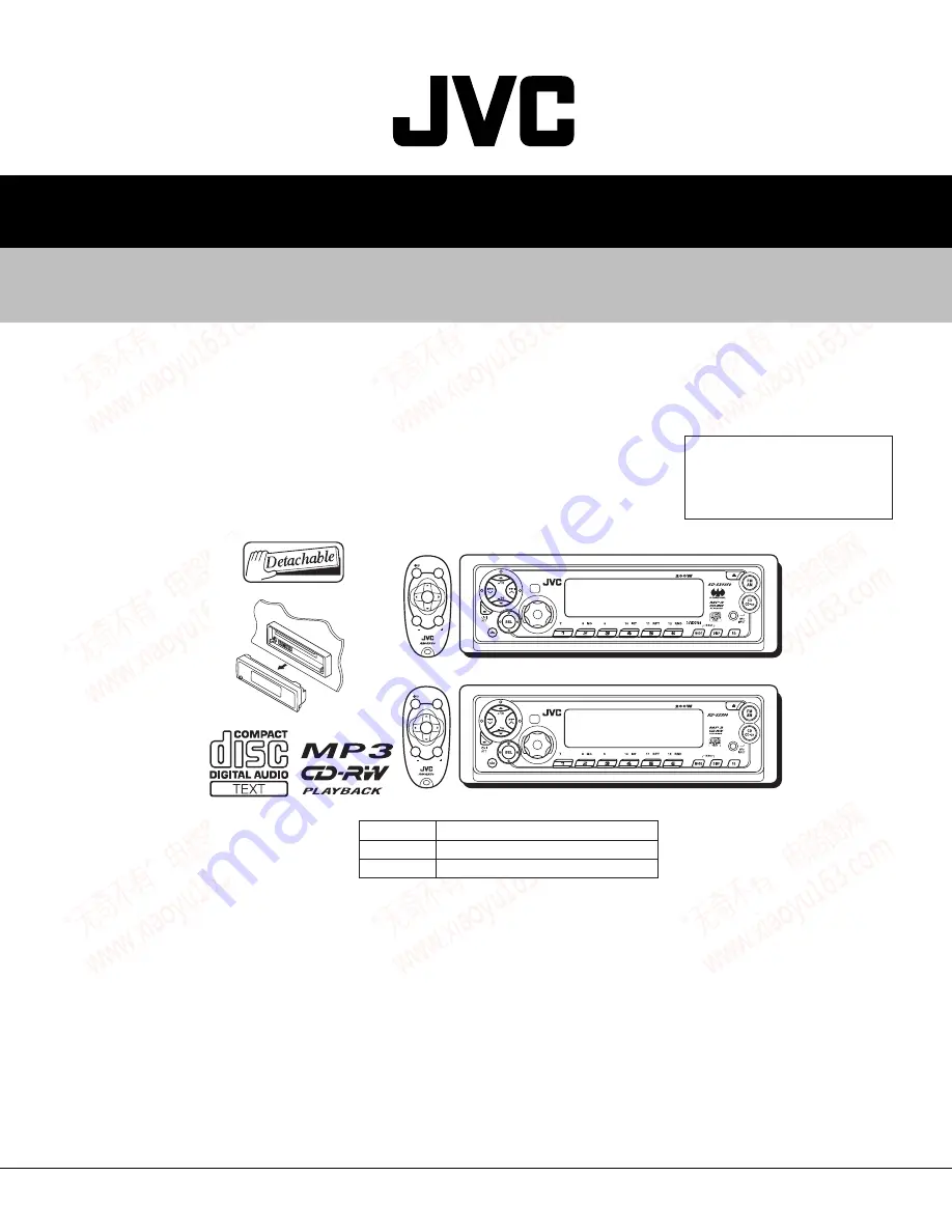 JVC KD-SX9350 Service Manual Download Page 1