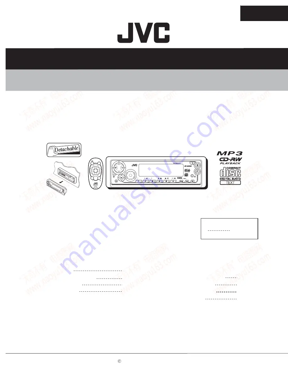 JVC KD-SX985, KD-SX885 Скачать руководство пользователя страница 1