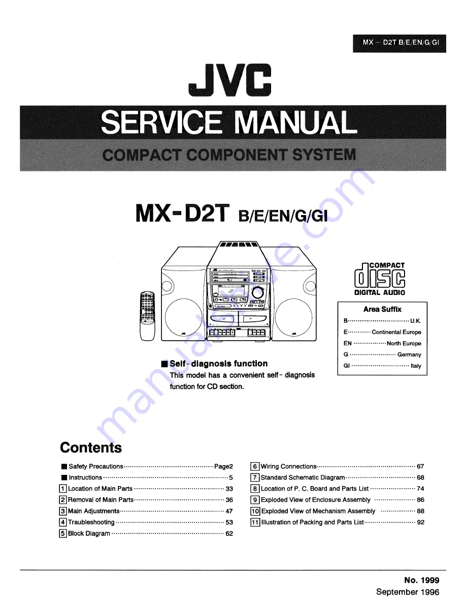 JVC MX-D2T Service Manual Download Page 1