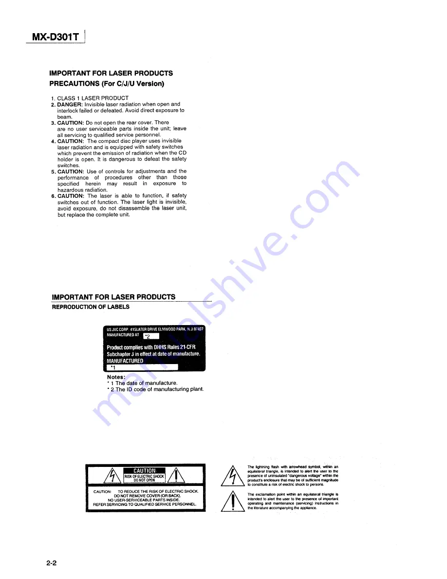 JVC MX-D301T Service Manual Download Page 4