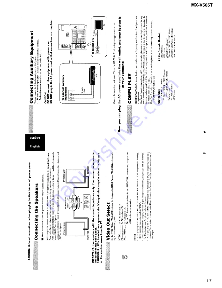 JVC MX-V505T Скачать руководство пользователя страница 7