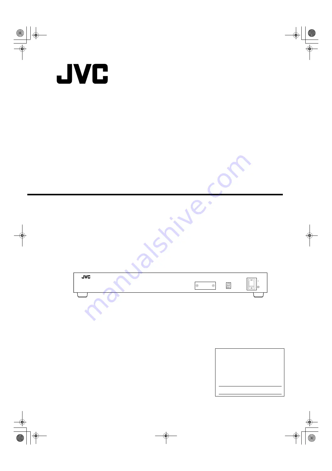 JVC PK-VS4GD Скачать руководство пользователя страница 1