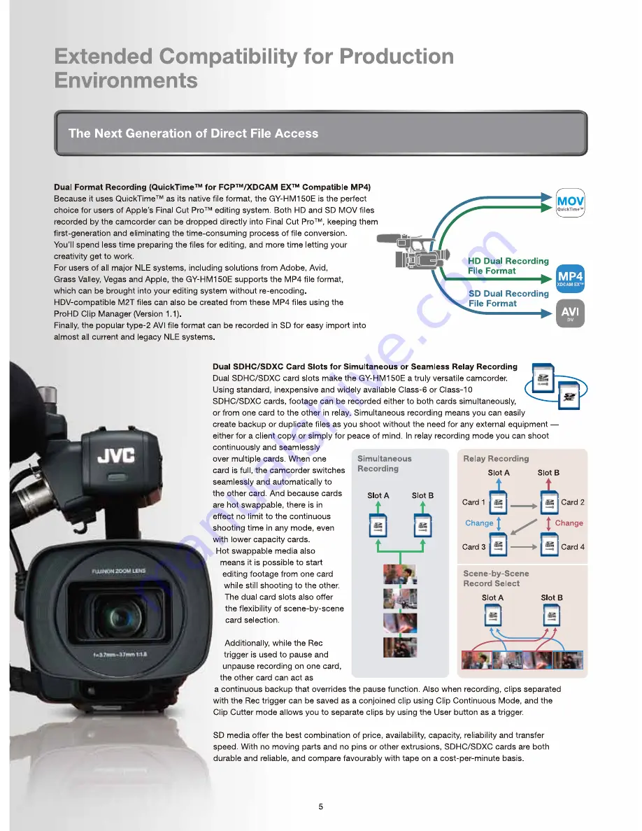 JVC ProHD GY-HM150E Specifications Download Page 6