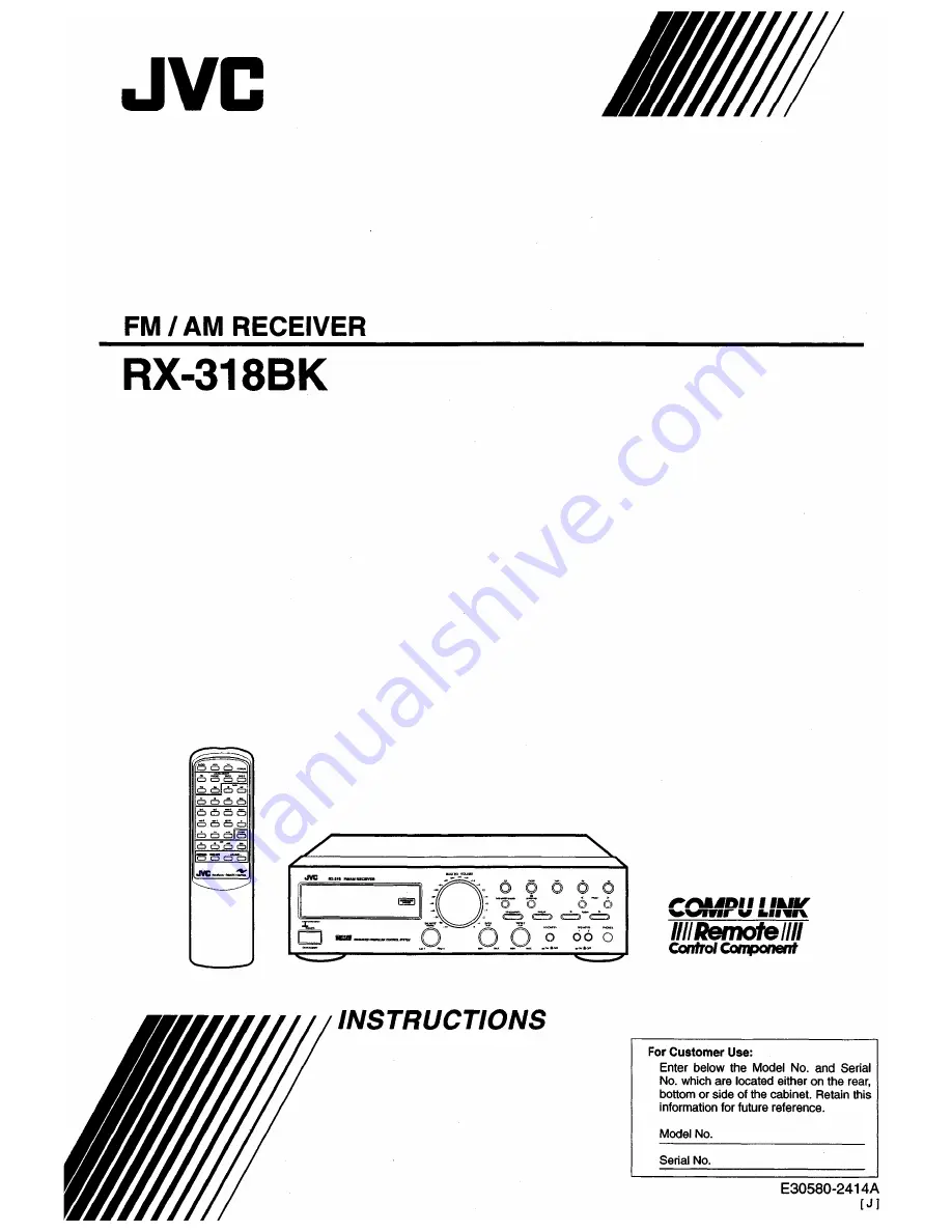 JVC RX-318BK Скачать руководство пользователя страница 1