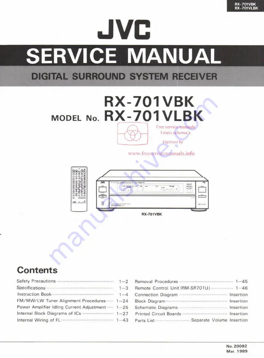 JVC rx-701vbk Скачать руководство пользователя страница 1