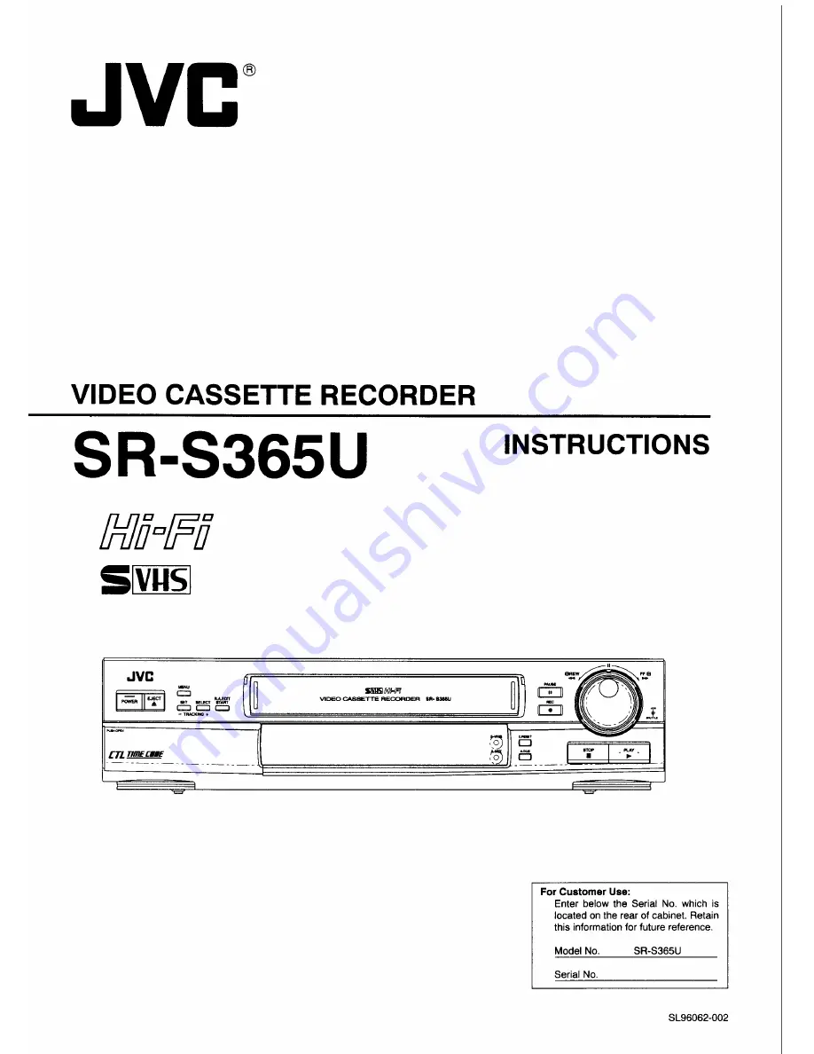 JVC SR-S365U Service Manual Download Page 5