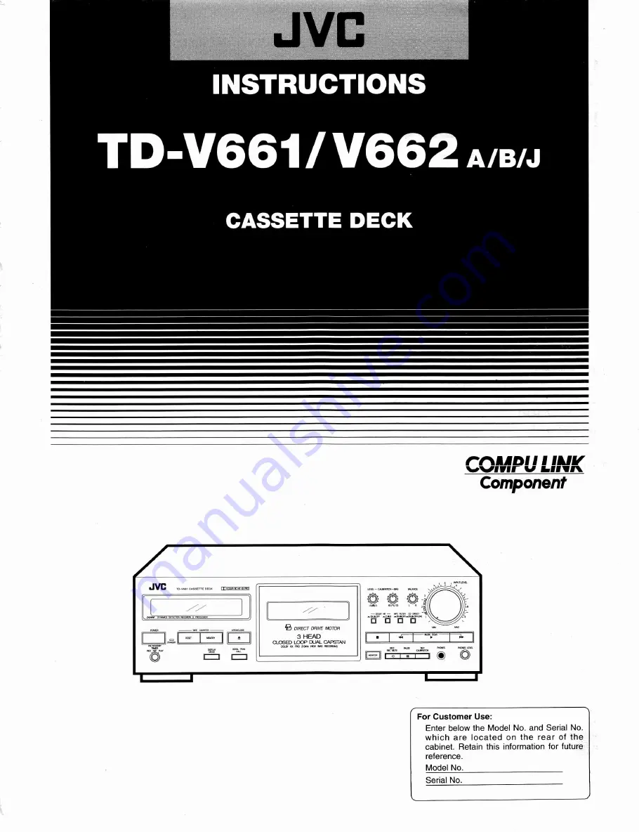 JVC TD-V661 Скачать руководство пользователя страница 1