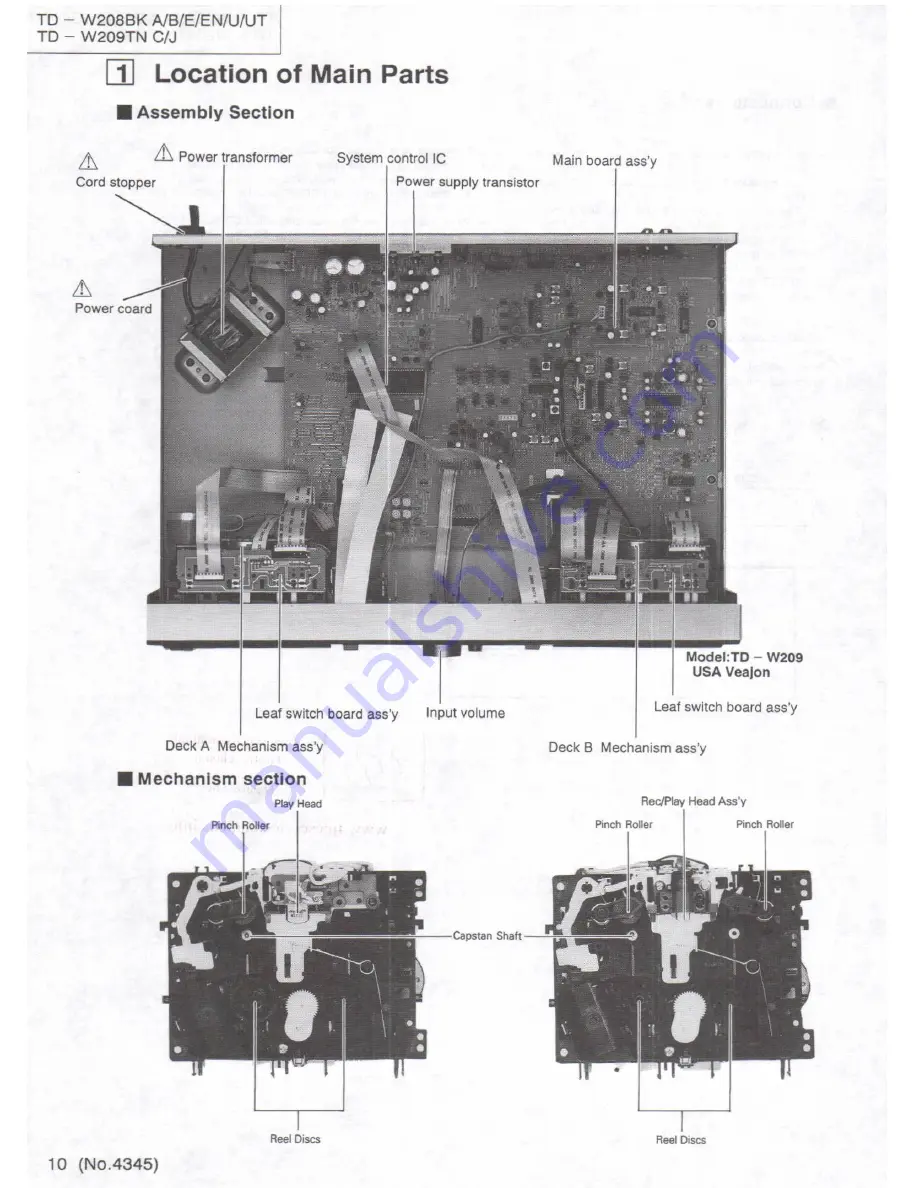 JVC TD-W208BK Service Manual Download Page 10