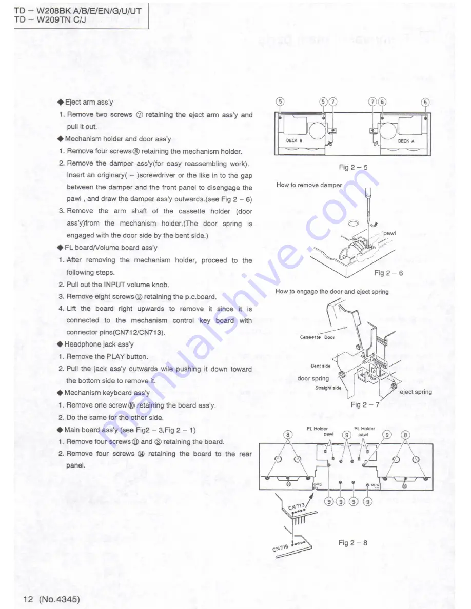 JVC TD-W208BK Service Manual Download Page 12