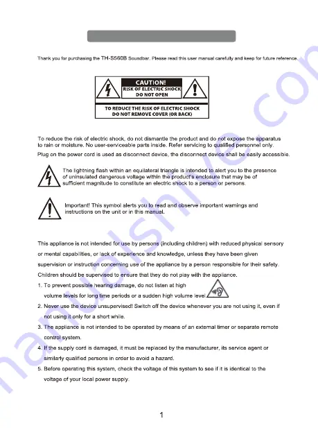 JVC TH-S560B User Manual Download Page 5