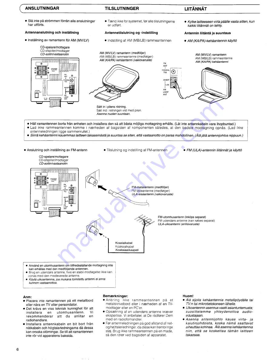 JVC UX-D99R EN (Swedish) Instructions Manual Download Page 6