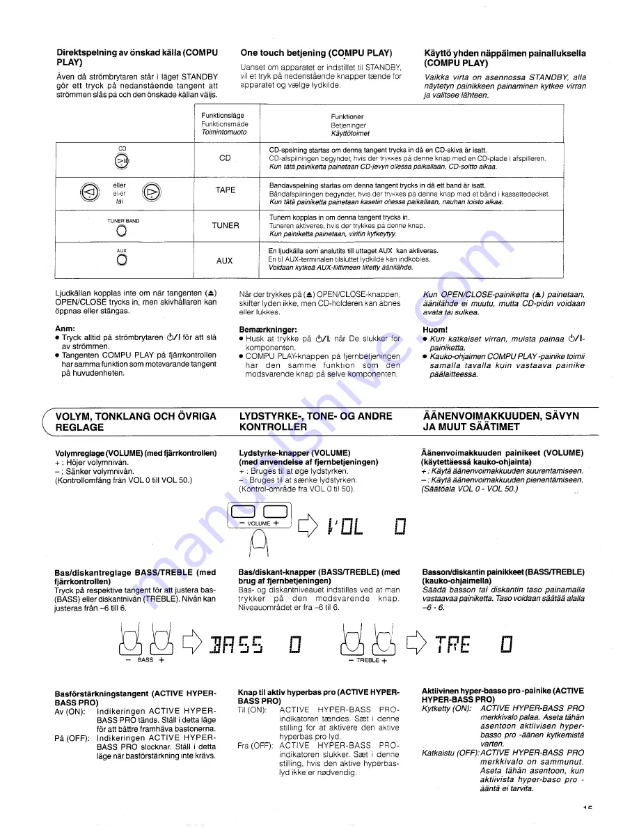 JVC UX-D99R EN (Swedish) Instructions Manual Download Page 15