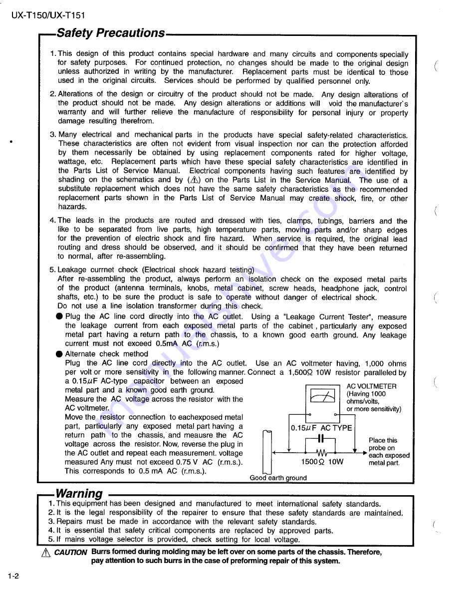 JVC UX-T150 Service Manual Download Page 2