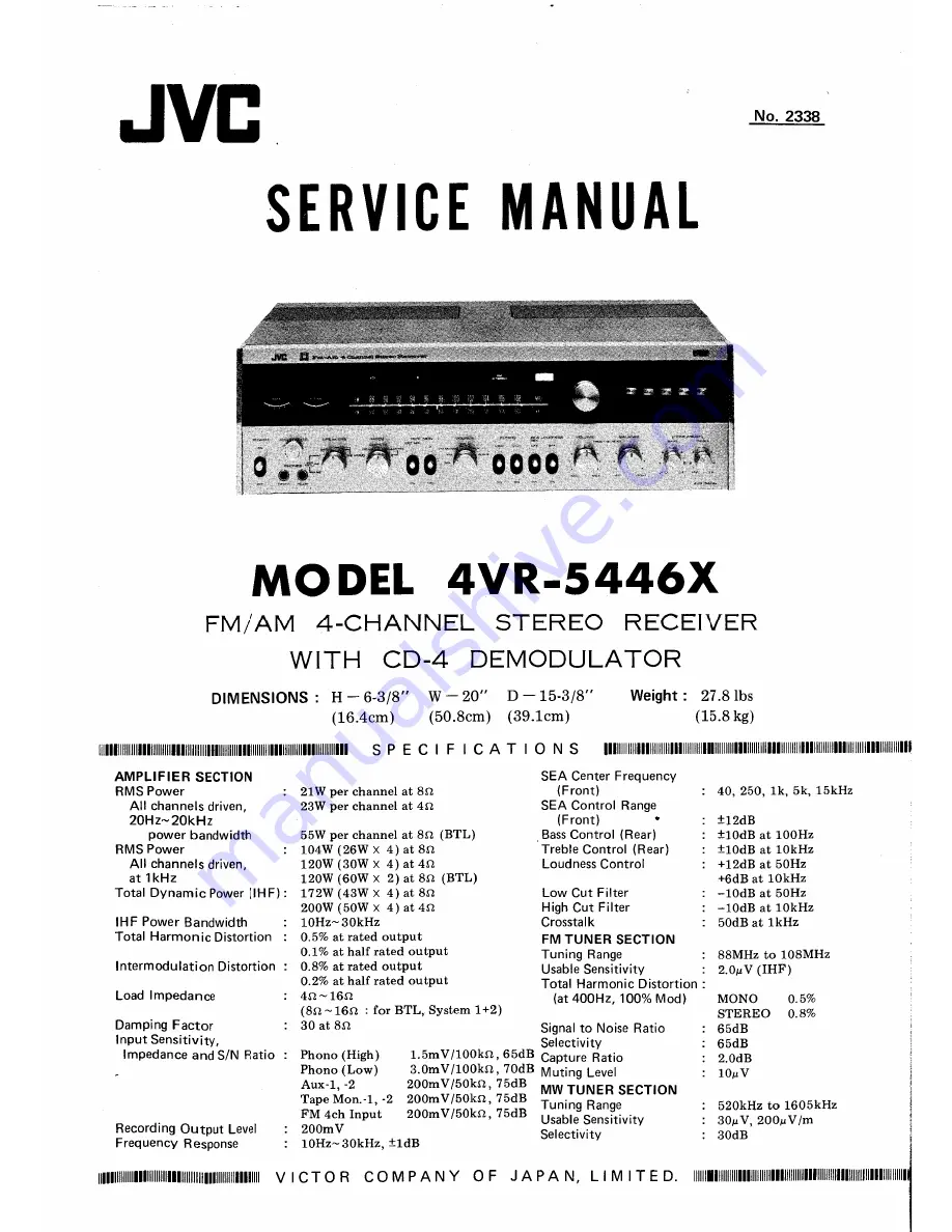 JVC $VR-5446X Скачать руководство пользователя страница 1