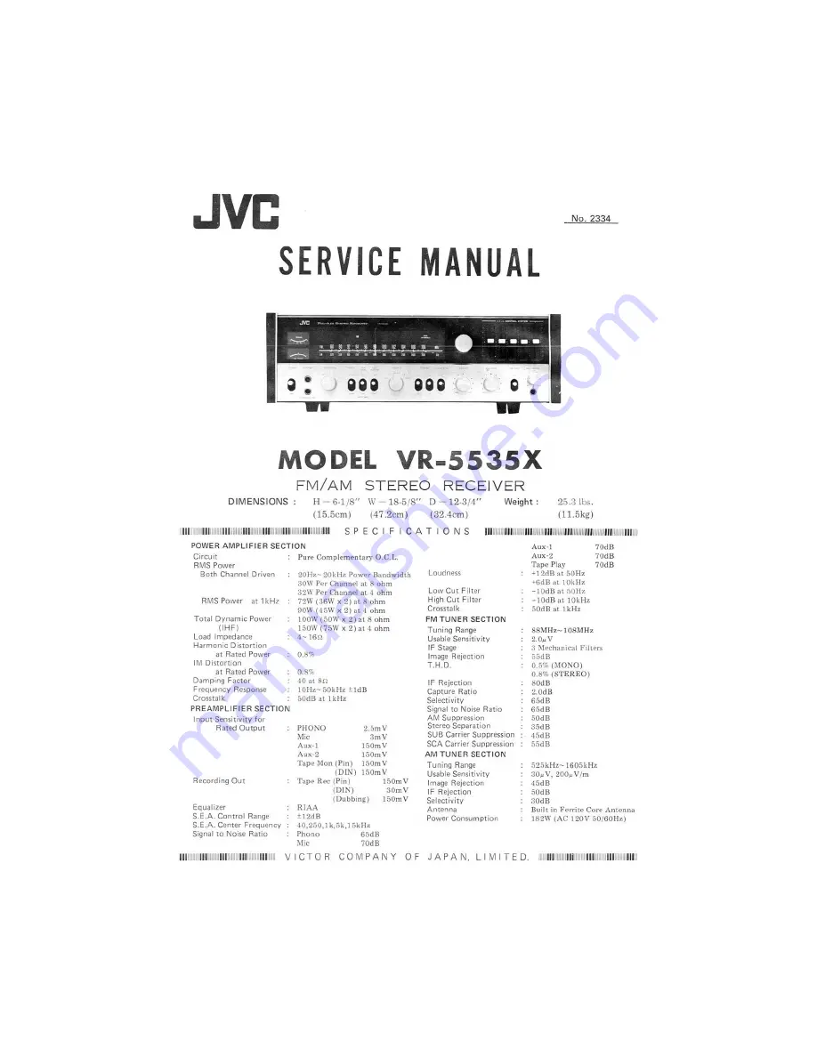 JVC VR-5535X Service Manual Download Page 1