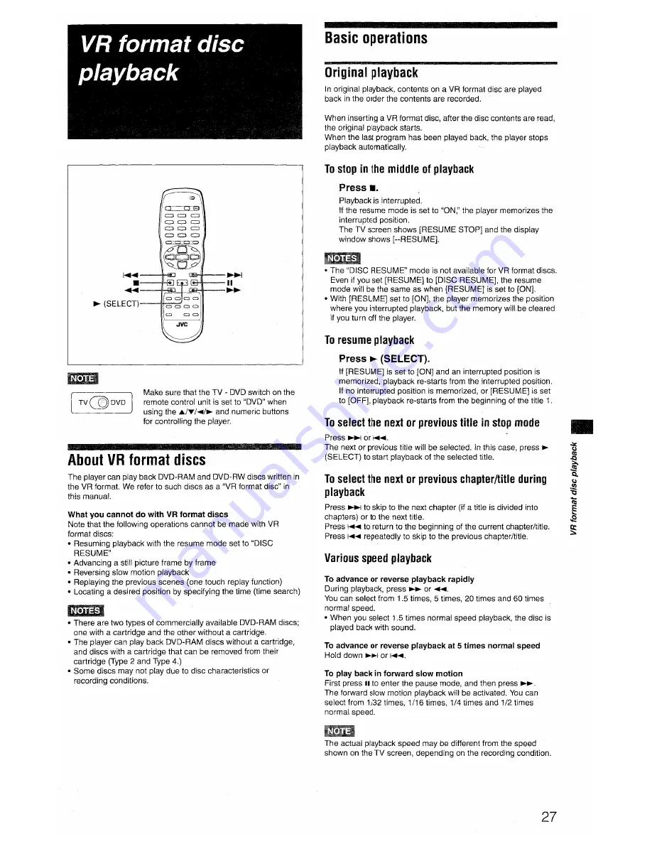 JVC XV-N512N Instruction Manual Download Page 29