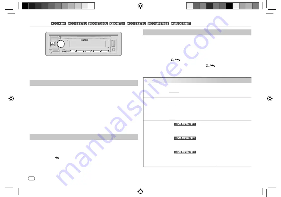 JVCKENWOOD KENWOOD KDC-BT278U Instruction Manual Download Page 16