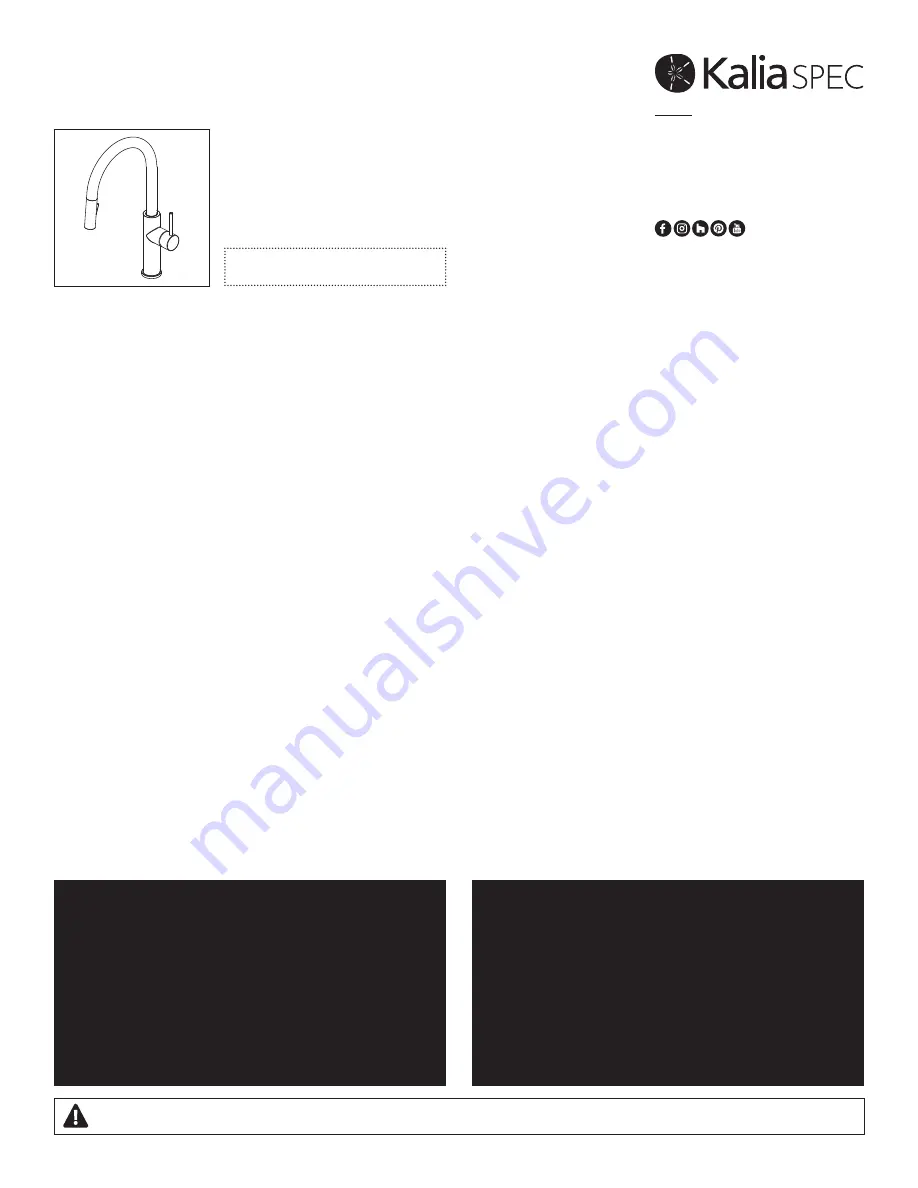 Kalia Specifik KF1836 Installation Instructions Manual Download Page 1