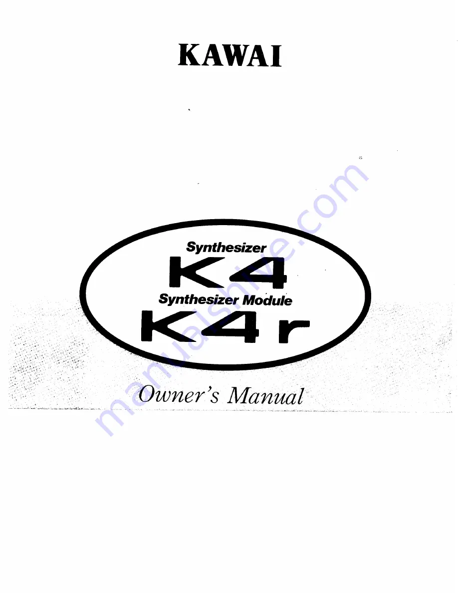 Kawai K4R Owner'S Manual Download Page 1