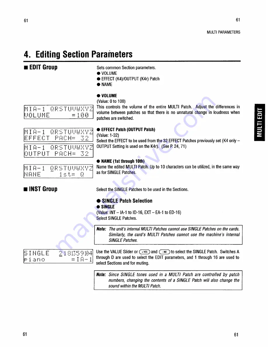 Kawai K4R Owner'S Manual Download Page 58